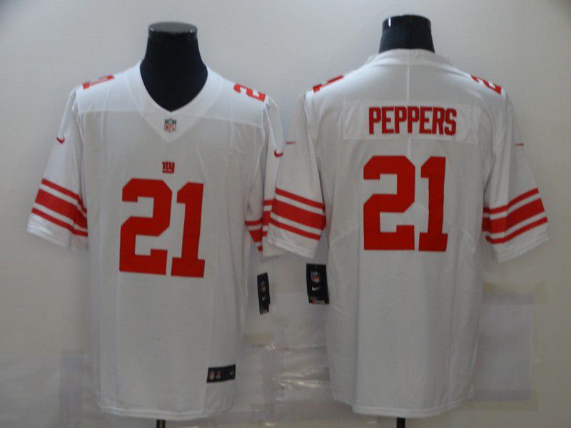 Men New York Giants #21 Peppers White red Nike Limited Vapor Untouchable NFL Jerseys